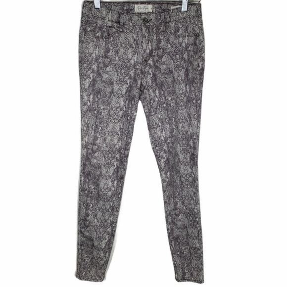 Jessica Simpson Kiss Me Super Skinny Jeans Gray Snakeskin Print Size 26 - Picture 1 of 11